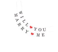 Mobestech Bannière de Mariage « Will You Marry Me » en Papier Guirlande Décorative Romantique pour Demande en Mariage Décoration Voiture et Fête Accessoire Suspendu pour Cérémonie et