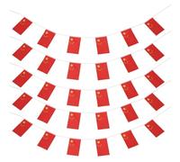 Mobestech Bannière Mini Drapeau Chinois en Polyester Rouge pour Décoration de Fête et Manteau de Cheminée, Usage Polyvalent et Design Festif Facile à Combiner