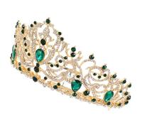 Mobestech Baroque Queen Crown Headband Bridal Hair Pieces Rhinestone Crystal Wedding Tiara Bride Headpieces For Women Party Cosplay