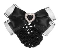 Mobestech Barrette Filet à Cheveux Nœud Noir Filet à Chignon Professionnel Femmes Infirmières Employées Coiffure Travail