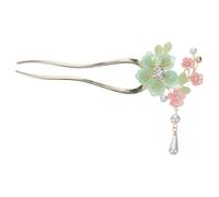 Mobestech Bâtonnets à Cheveux Chinois Vintage en Alliage et Glaçure, Épingle à Cheveux Fleur Légère et Portable, Accessoire Élégant pour Chignon et Cosplay