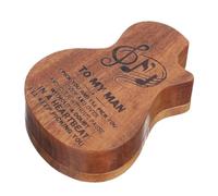 Mobestech Boîte à Médiators en Bois Lisse pour Guitare et Basse Organisateur de Rangement Pratique Compact et Portable pour Concerts Voyages et Usage Quotidien Présent Musique Bois