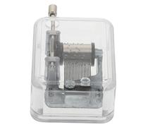 Mobestech Boîte à Musique à Manivelle Transparente en Acrylique Mini Boîte à Musique Rétro DIY Présent D’Anniversaire Argenté Accessoire Musical Artisanal Décoration Maison Élégante