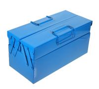 Mobestech Boîte à Outils Pliable Double Couche en Fer, Portable, Bleue | Verrouillage Réservé, Protège les Outils, Format Compact, Coffret de Rangement Ménager, Usage Domestique