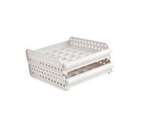 Mobestech Boîte à Œufs Empilable 2 Niveaux Blanche, Rangement 30 Œufs Par Étage, Plateau En Plastique Pour Réfrigérateur, Organisateur De Bac à Légumes, Système Anti-casse Pratique Cuisine