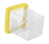 Mobestech Boîte D’élevage Flottante Jaune pour Poissons D’Aquarium avec Séparateur en Acrylique Transparent, 3 Ventouses de Fixation, Écloserie pour Alevins Betta et Guppys, Bac D’isolement