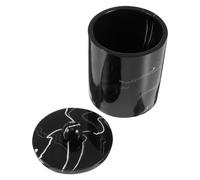 Mobestech Boîte De Rangement Élégante Marbre pour Cotons-tiges Et Cure-Dents avec Couvercle Organisateur Compact pour Salle De Bain Et Maison Protection La Poussière Et Humidité