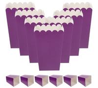 Mobestech Boîtes à Popcorn en Papier Violet Lot de 50, Récipients à Collations pour Cinéma et Anniversaire, Boîtes de Frites Résistantes la Graisse, Conteneurs Pratiques 250G