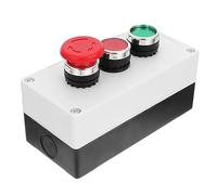 Mobestech Boîtier D'arrêt D'urgence Industriel Bouton Poussoir 3 Trous, Boîtier de Commande Électrique Compact Rouge et Vert, Interrupteur Marche/arrêt pour Atelier et Couleur Aléatoire