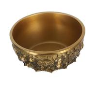 Mobestech Bol de Prospérité Feng Shui en Cuivre 11 Cm Ancien, Bol Décoratif Lourd 402 G, Objet Décoration Intérieure pour Salon et Entrée, Symbole Richesse et Chance