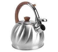 Mobestech Bouilloire Sifflante Acier Inoxydable avec Manche Incliné Effet Compatible Gaz et Induction Capacité pour Eau Chaude Thé Café et Vin Chaud