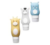 Mobestech Bouteilles de Voyage Design Portable Cartoon en Silicone Lot de 3 Faciles à Remplir Couleur Aléatoire pour Cosmétiques et Gel Bain pour Déplacements