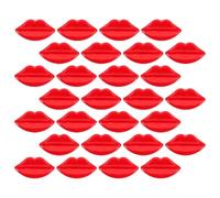 Mobestech Boutons pour L'artisanat de Poupée 50 Pcs en Plastique Couleur Rouge Vif, Accessoires Bouche et Lèvres DIY, Décorations Couture pour Vêtements et Créations Artisanales, Parties