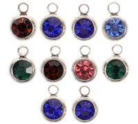 Mobestech Breloques en Strass Acier Inoxydable Couleur Mélangée 10 Pièces pour Création Bijoux, Accessoires DIY Femmes, Fabrication Boucles D’oreilles, Projets Artisanat, Couleur Aléatoire