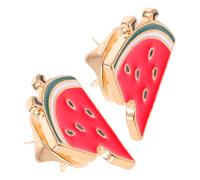Mobestech Broche Pastèque En Alliage Multifonction, Lot De 2 Pièces, Épingle Fruit Estivale Légère, Accessoire Mode Pour Manteau, Châle Et Cardigan, Motif Tranche Hawaïenne Cartoon, Présent Original