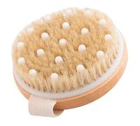 Mobestech Brosse de bain en bois, brosse de massage pour le bain, nettoyage corporel tout autour, tête ronde sans manche, pour hommes et femmes