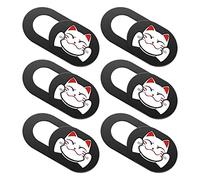 Mobestech Cache-Objectif D’Ordinateur Portable à Glissière, Protection Vie Privée pour Utilisateurs Soucieux, Design Chat Discret, Lot De 6 Pièces Ultra Fin, Compatible Pc Et Tablette, Noir