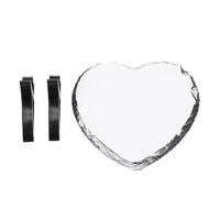 Mobestech Cadre Photo Cœur 13,5X13,5Cm Supports Plastique Noirs pour Bureau et Salon, Transfert Thermique, Plaque Décorative