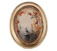 Mobestech Cadre Vintage Ovale en Résine, Cadre Photo D'exposition Mural Poser, Style Antique Orné pour Paysages et Portraits, Décoration Maison