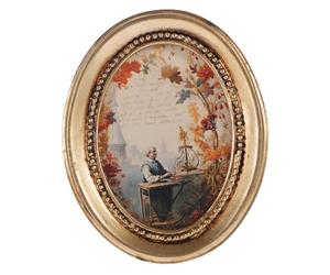 Mobestech Cadre Vintage Ovale en Résine, Cadre Photo D'exposition Mural Poser, Style Antique Orné pour Paysages et Portraits, Décoration Maison