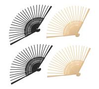Mobestech Cadres pour Éventails Pliants en Bambou Naturel 4 Pièces - Kit Matériel Artisanal pour Fabrication D’Éventail Portatif Cadre de Mariage Soi-Même Structure Légère et Pliable pour