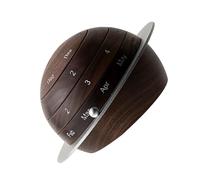 Mobestech Calendrier Perpétuel de Bureau en Bois Motif Terre Calendrier Rotatif Manuel Vintage Rustique Décoration Bureau Planétaire Accessoire Décoration Intérieure Fonctionnel