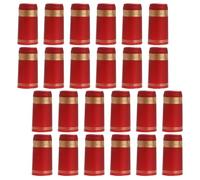 Mobestech Capsules Thermorétractables Rouges Bordure Dorée pour Bouteilles de Vin à Goulot Droit 30Mm Lot de 50 Pièces Manchons de Finition pour Bouchons Hermétiques et Protection