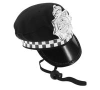 Mobestech Casquette Police pour Chien Ajustable Doux Accessoire Costume pour Chiots et Petits Chiens Bonnet Décoratif pour Fêtes et Performances