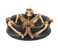 Mobestech Cendrier Crâne Résine Décoration de Bureau Halloween Cendrier Créatif pour Fumeurs Accessoire Original à Thème Squelette Objet Unique pour Ambiance Halloween