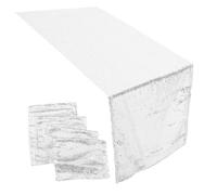 Mobestech Chemin de Table Pailleté Argenté Nappe pour Fête Disco Décoration de Table pour Anniversaire