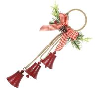 Mobestech Cloche de Noël en Métal Rouge Vintage Pendentif Cloche à Suspendre pour Sapin Décoration Festive Rustique pour Arbre et Porte Ornement Sonore Réutilisable