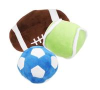 Mobestech Coussin Ballon De Sport en Peluche Douce, Jouet à Mâcher Doux pour Chiot, Mini Ballon De Foot en Peluche, Lot De 3 Set De Pièces, Intérieur, Animal De Compagnie, Chat Et Chien