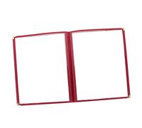Mobestech Couverture De Menu A4 Transparente En Pvc Rouge 4 Pages Protège-encart Papier Imperméable Pour Restaurant, Café, Bar Support Réutilisable Pour Liste De Prix Et Livre Cuisine