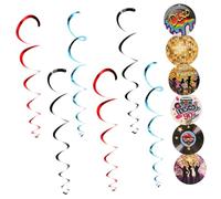 Mobestech Décoration Suspendue Tourbillon Disco Années 80 Pendentifs en Spirale Colorés Décoration de Fête pour Rétro et Thématiques Lot de 6