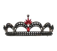 Mobestech Diadème Baroque Rétro Couronne Médiévale en Strass Rouge Taille 5 Accessoire Coiffure Mariage Cérémonie Tenue Chic Femme Élégante