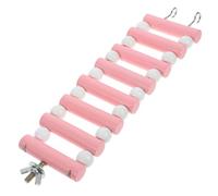 Mobestech Échelle Bois pour Hamster Escalade et Sécurisé pour Petits Animaux Accessoire Multifonction pour Cage Cochon et Rongeurs Couleur Rose et Blanc