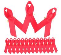 Mobestech Épingle à Lien Rouge Réutilisable 16 Cm x 1,3 Cm Pour Sensibilisation Au Sida, Collecte De Fonds Et Campagne De Prévention, Accessoire Portable D'engagement Social, Usage Quotidien