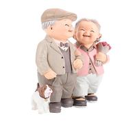 Mobestech Figurine Amour Dure Résine pour Couple Âgé Décoration Mariage Intérieur
