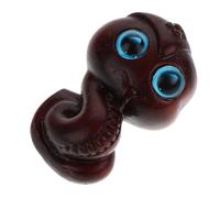 Mobestech Figurine Serpent Miniature en Bois de Santal Yeux en Cristal, Pendentif Porte-clés Décoratif pour Collectionneur, Présent Nouvel An Chinois, Décoration Maison Bureau Salon