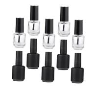 Mobestech Flacons de Vernis à Ongles Rechargeables 10 Pièces 15 Ml Verre Transparent et Verre Noir Mat Pinceau pour Usage Professionnel et Personnel en Manucure
