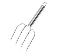 Mobestech Fourchette à Griller Inox Résistante à Haute Température, Manche Ergonomique Long, Support Alimentaire Barbecue, pour Viande, Poulet et Agneau en Extérieur