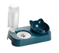 Mobestech Gamelle Surélevée Chat Automatique Anti-Renversement avec Distributeur Eau et Bol Ralentisseur pour Alimentation Saine Kit Duo Bleu Nordique pour Chatons et Petits Animaux