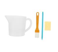 Mobestech Gobelets Doseurs en Silicone Réutilisables 500 Ml avec Poignée, 3 Compartiments pour Peinture Fluide, Mélange Résine et Pigments, Kit 4 Pièces pour Loisirs Créatifs et Moulage