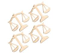 Mobestech Gold Metal Justice Scale Brooch 4PCS for Lawyers and Law Students Men's Wedding Suit Lapel Badge