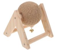 Mobestech Griffer en Sisal pour Chats et Lapins, Balle en Bois Solide pour Exercice et Amusement la Maison Animalerie