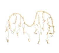 Mobestech Guirlande De Perles pour Photos à Suspendre Au Mur Porte-Photos Muraux Rustiques Décoration Murale Bois Guirlande Style Ferme