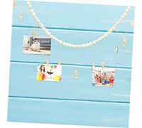 Mobestech Guirlande Murale de Photos avec Clips et Perles Suspension Décorative pour Chambre et Bureau Porte Photos Simple pour Exposer Souvenirs et Œuvres Art