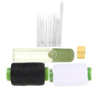 Mobestech Kit de Couture 34 Pièces Aiguilles à Coudre en Acier Inoxydable Aiguilles à Tapisserie Multifonction Fil Noir et Blanc Dé à Coudre et Boîte Transparente pour Couture