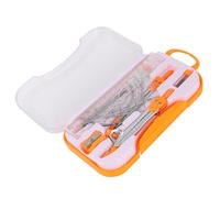 Mobestech Kit de Dessin Géométrique pour Élèves Compas Métal pour Tracé Précis Règle et Rapporteur Outils Maths Scolaires Complets Étui Plastique pour Rangement Facile Couleur Aléatoire