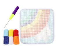 Mobestech Kit de Tapis à Monter Soi-même pour Loisirs Créatifs, Tissu | Projet Manuel Simple et Pratique, Couleur Arc-en-ciel Nuage, Kit Matière pour Amateurs DIY